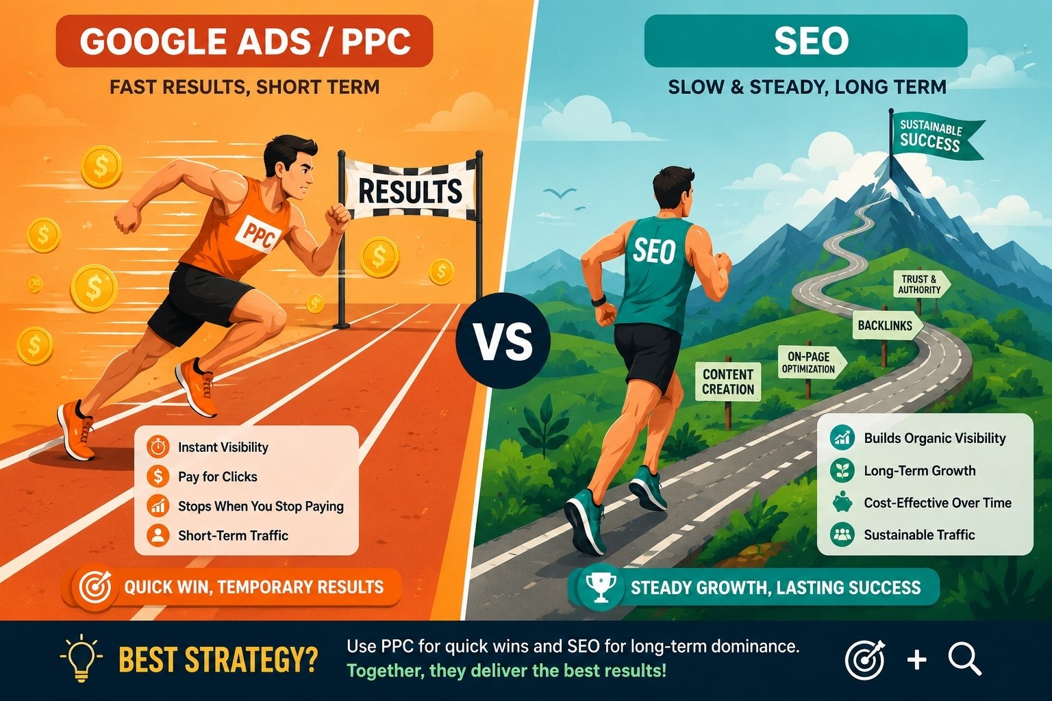 PPC vs SEO for Doctors Marketing Comparison